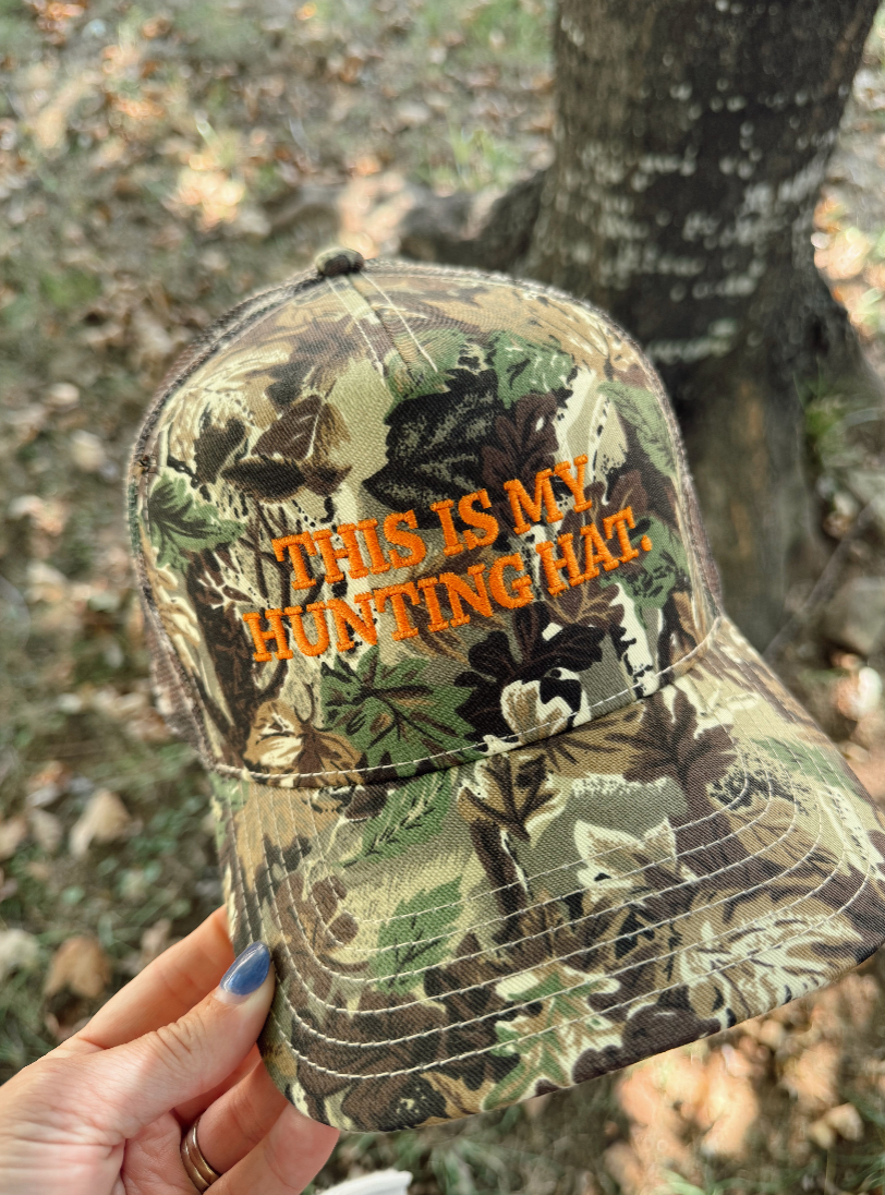 This Is My Hunting Hat - Camo Vintage Trucker