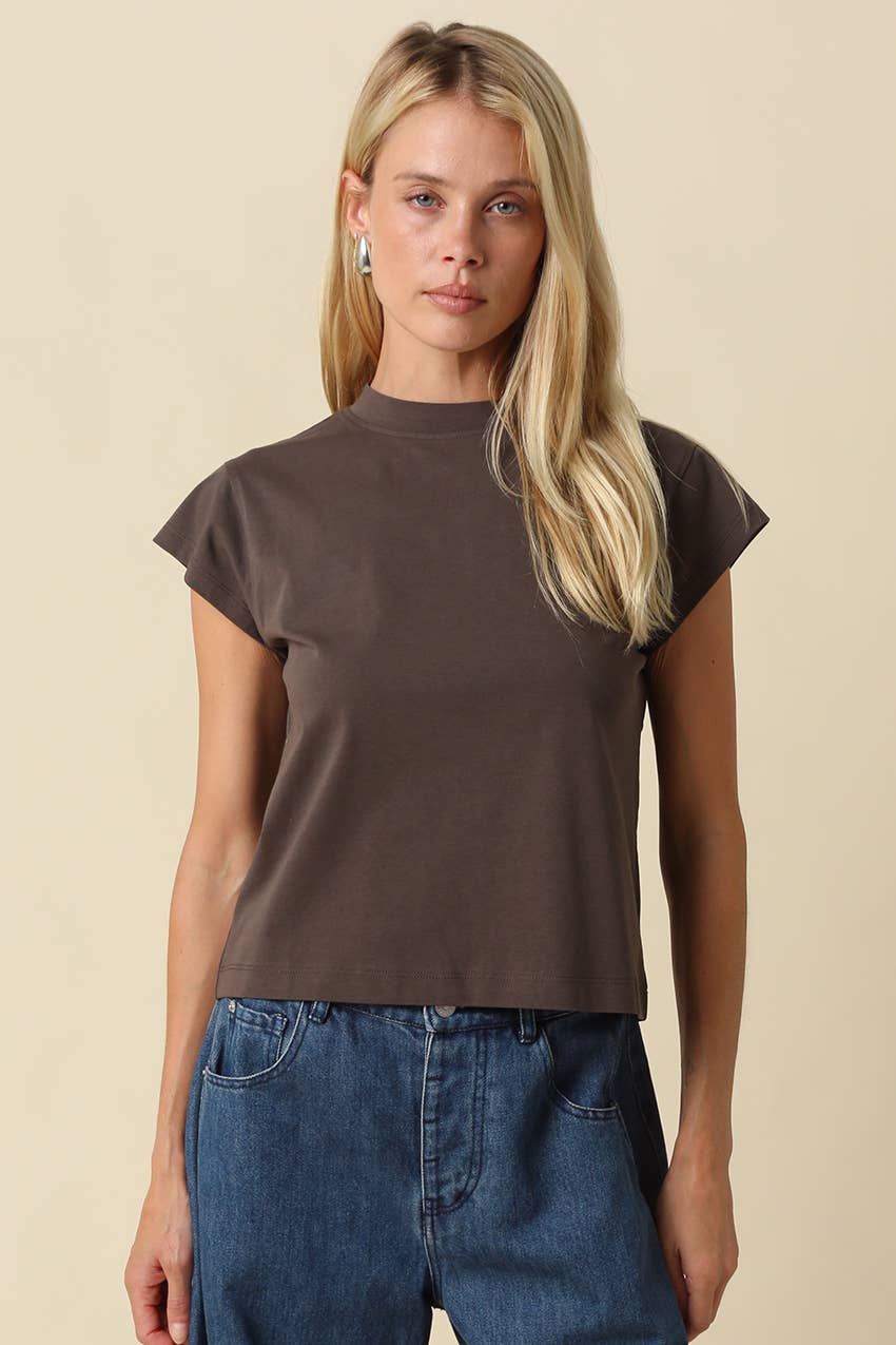 Valerie Cap Sleeve Crop Tee
