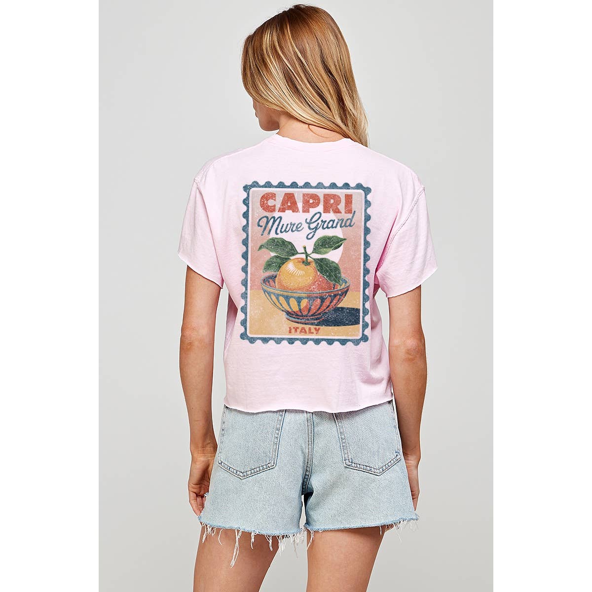 CAPRI ITALY VINTAGE  GRAPHIC  VINTAGE GRAPHIC CROP TOP