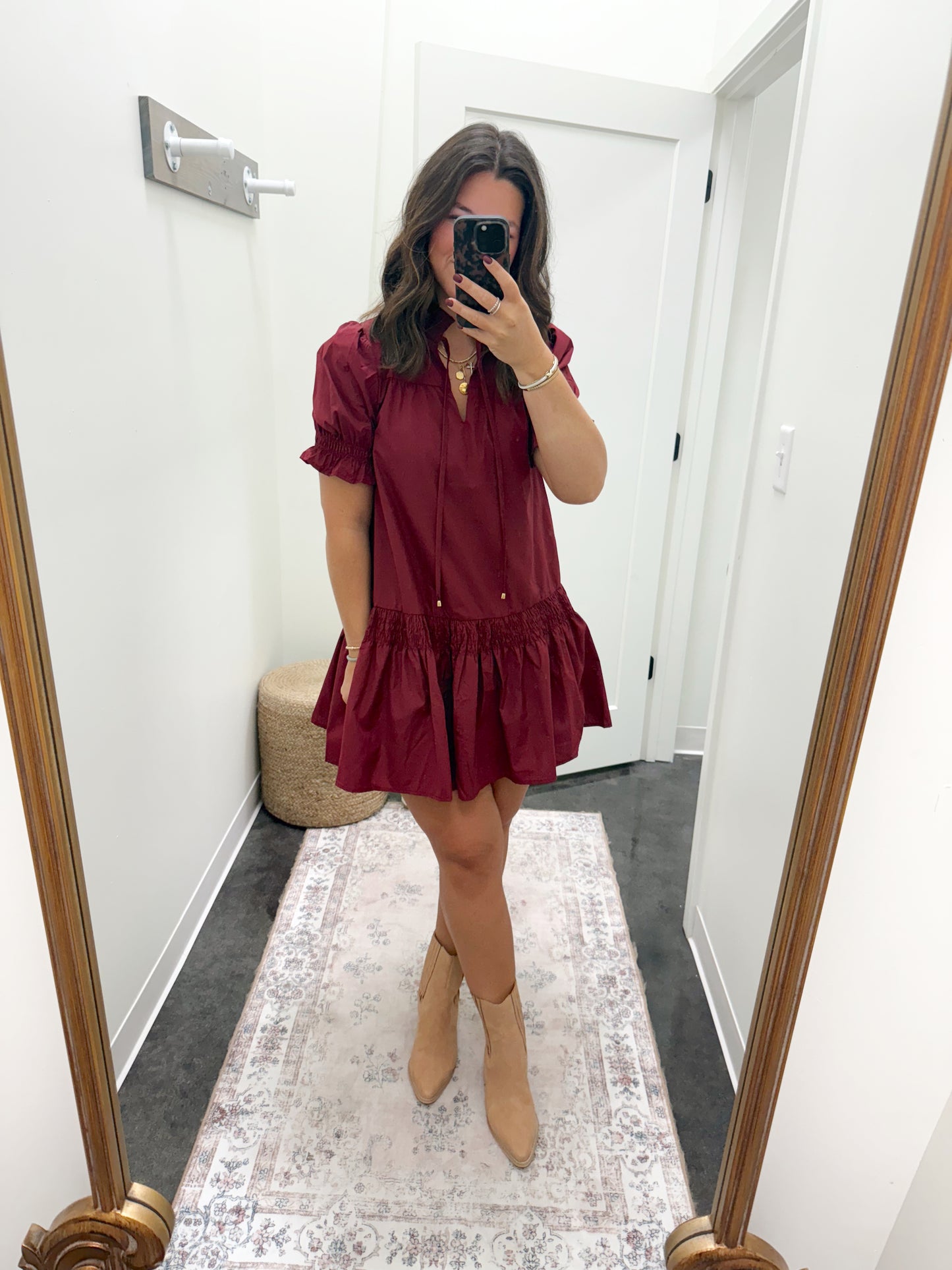 Maroon Mac mini dress