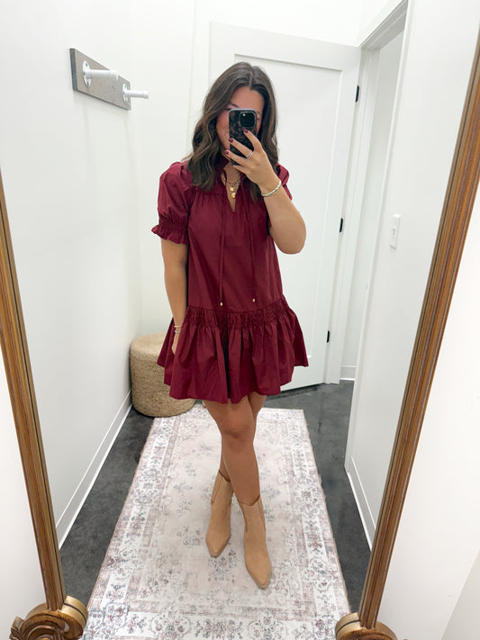 Maroon Mac mini dress