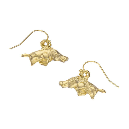 Mini Wild Boar on Wire Earrings  - Susan Shaw