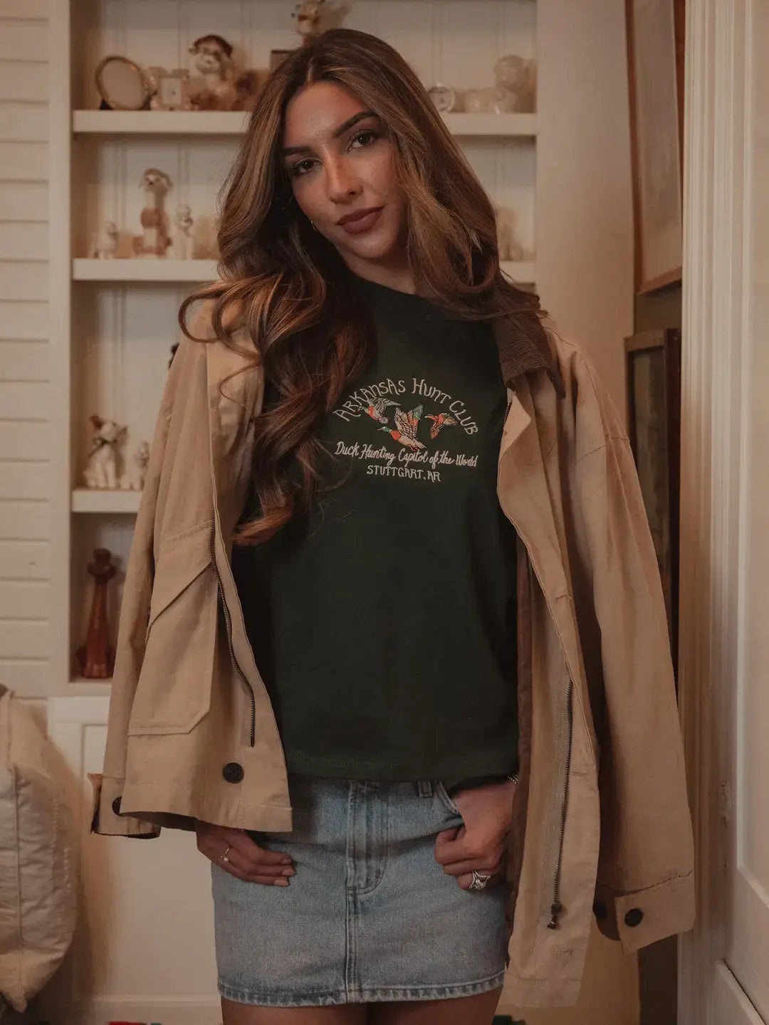 Arkansas Hunt Club Forest Green Embroidered Ellie Tee