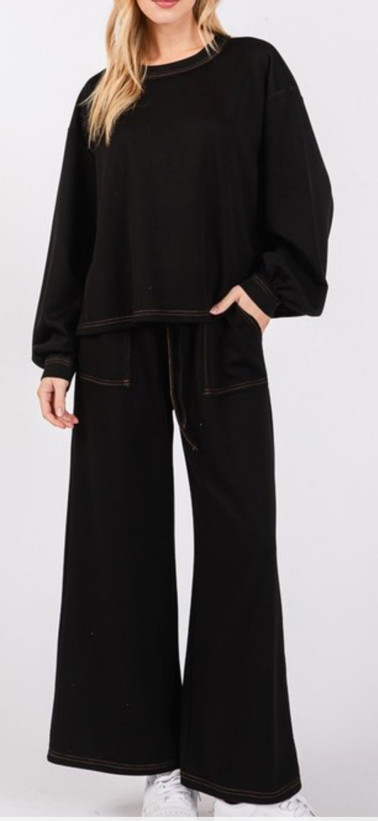 Black Modal pant set