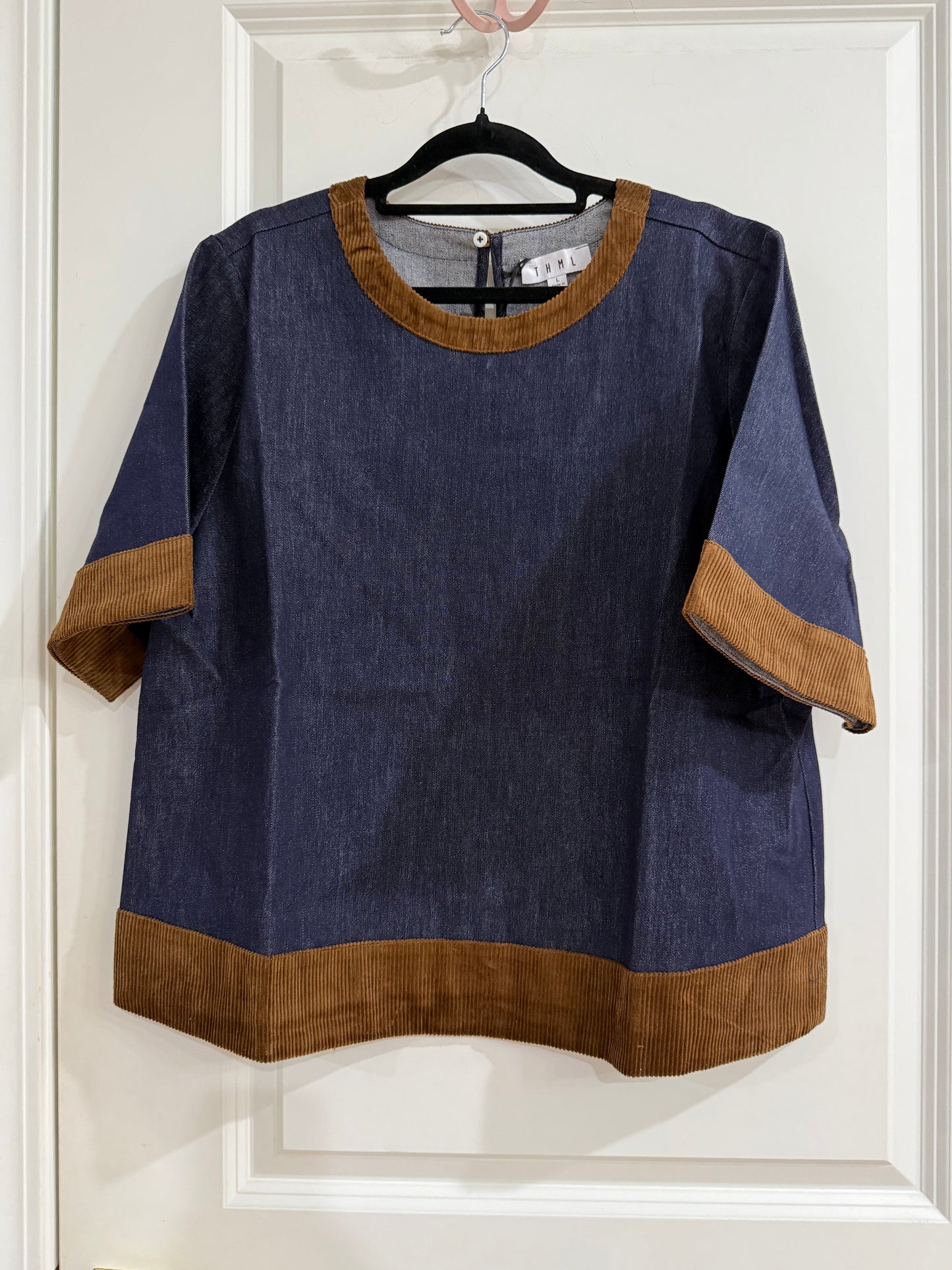 Denim and mocha top