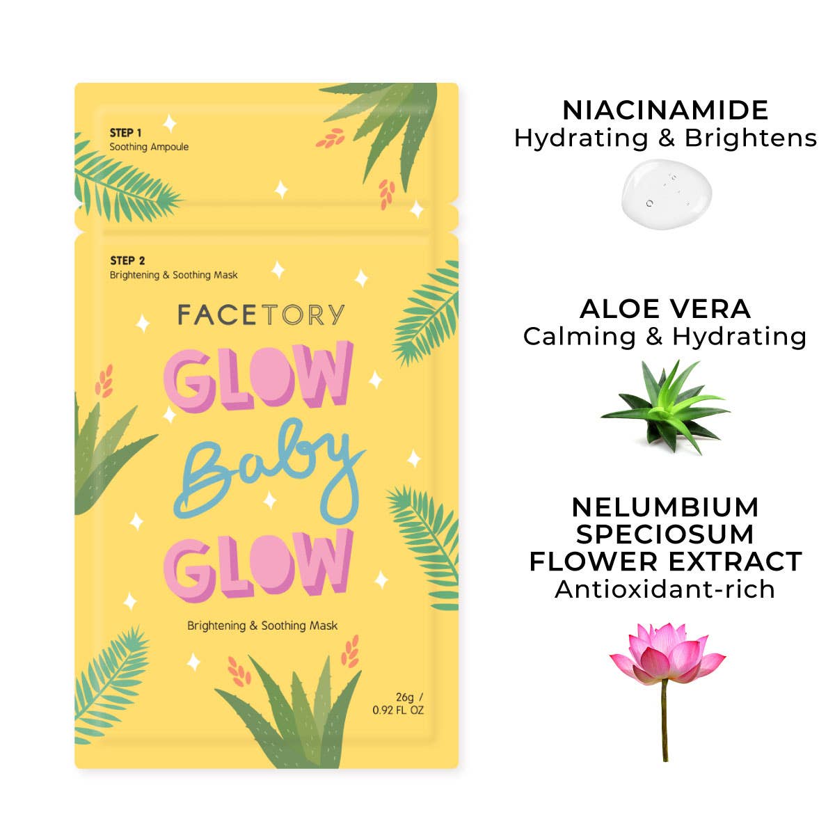Face Mask - K-Beauty - 2-Step Brightening - Glow Baby Glow