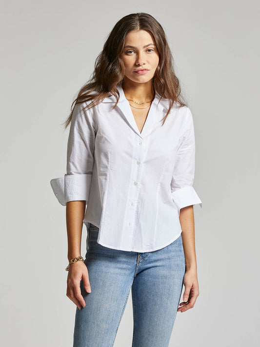 Cotton Button Up Shirt - DIONNE TOP