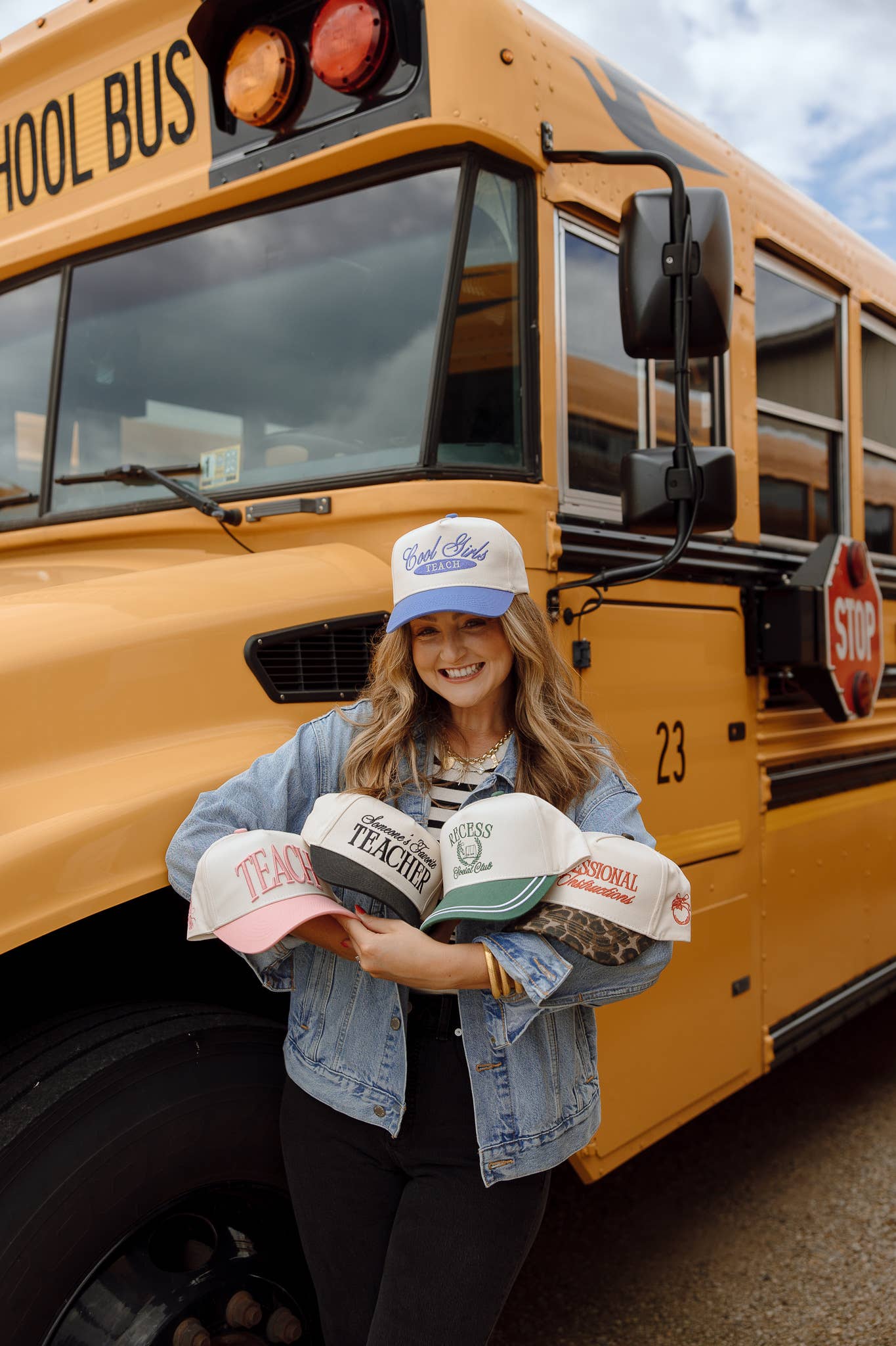 TEACH - Pink Vintage Trucker Hat