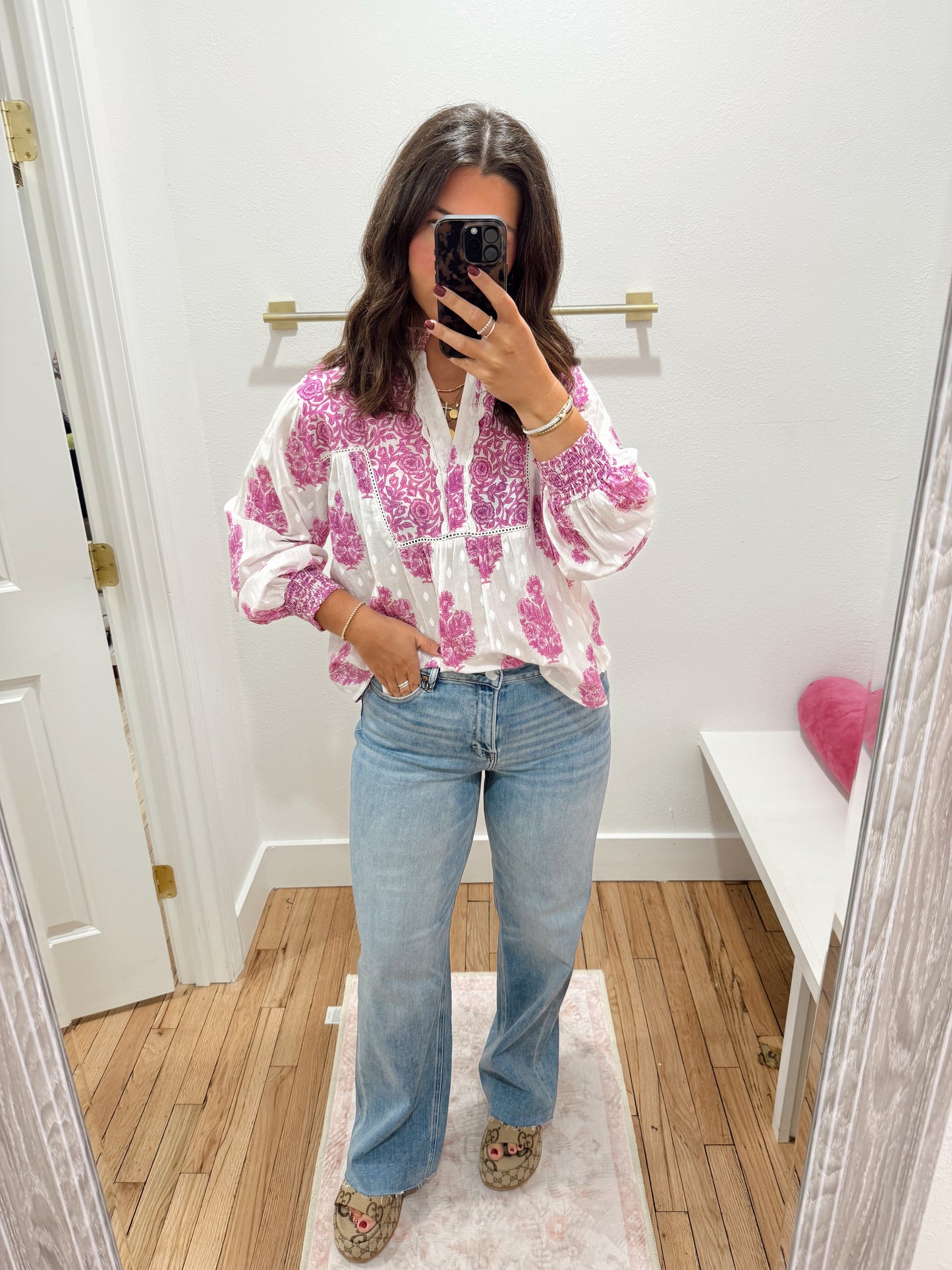 talli long sleeve flower print top