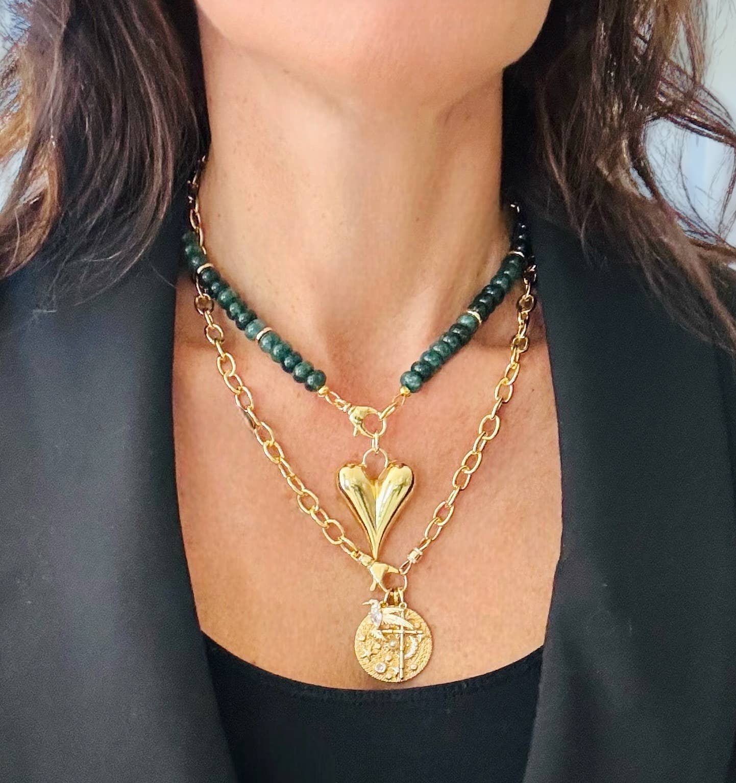 Elongated Puffy Heart Charm