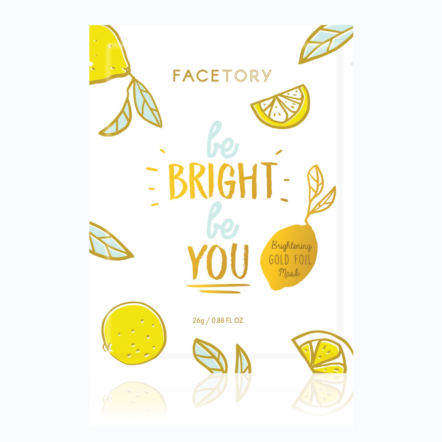 Face Mask - Korean Beauty - Gold Foil - Be Bright Be You