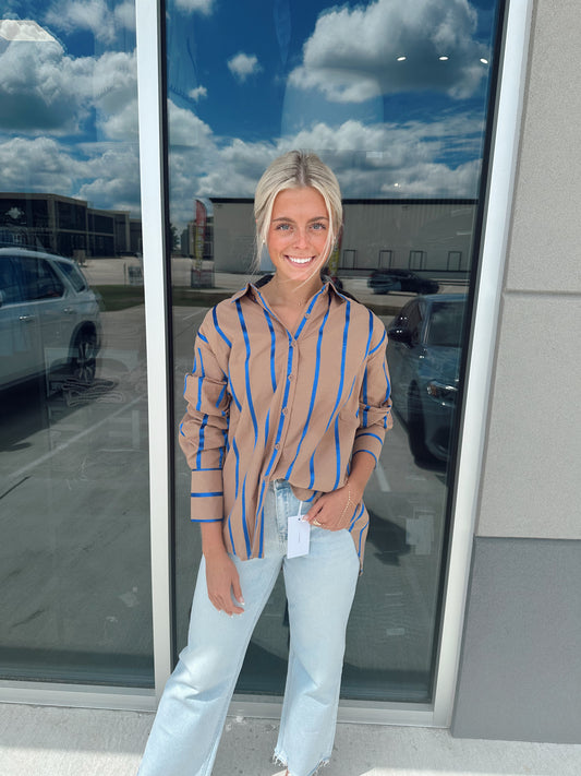 Mocha Stripe Top