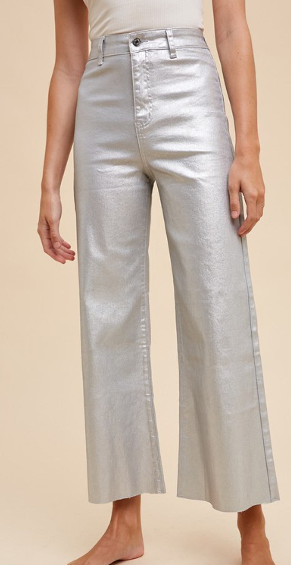 Lindsey Metallic Crop Pant