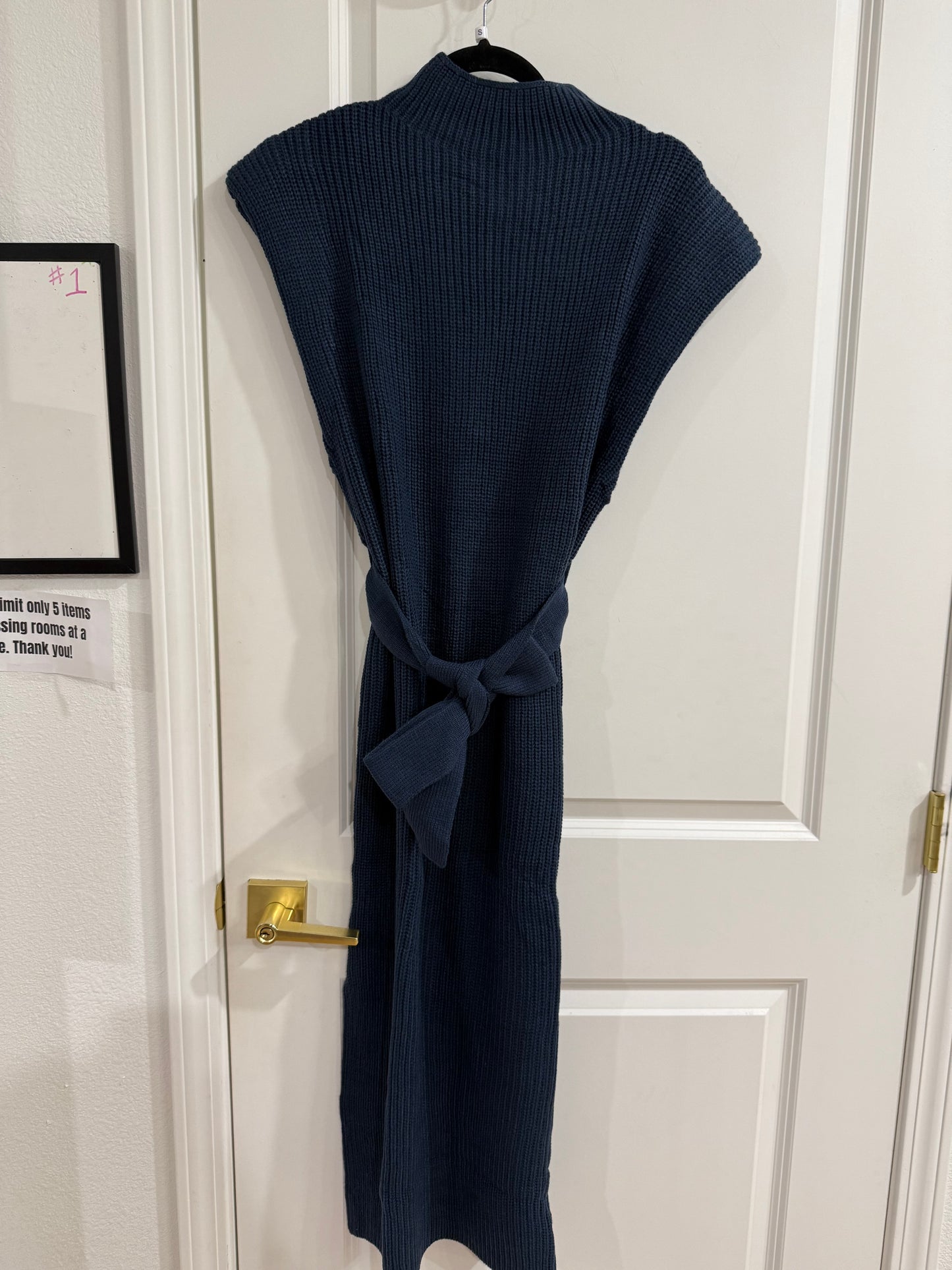 Sleeveless High Neck Knit Midi Dress (2 colors)