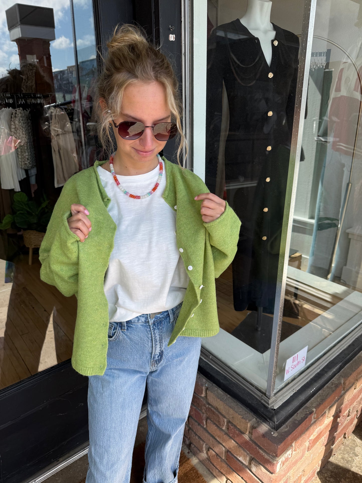 avocado cardigan