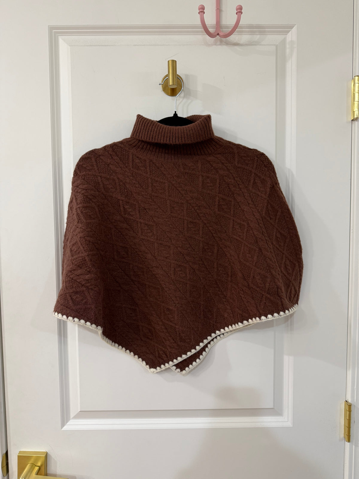 Fold over turtle neck poncho