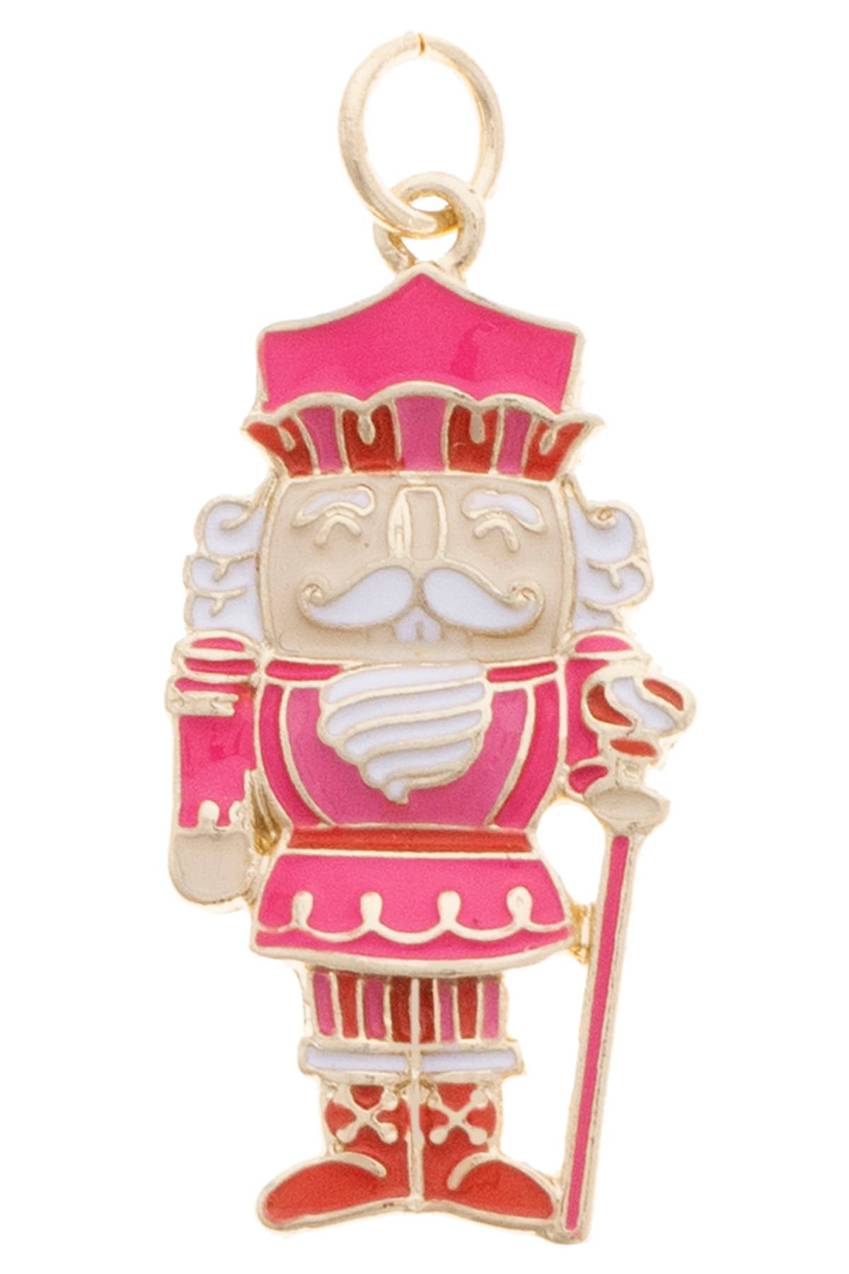 Nutcracker Enamel Charm in Pink/Red/White