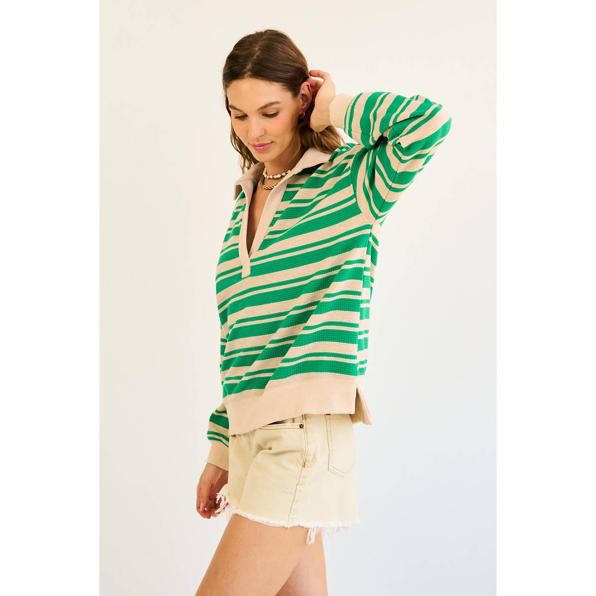 Striped Collared Pullover
