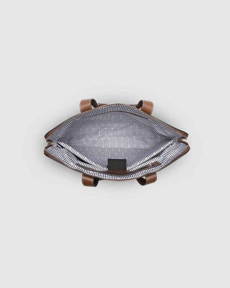 Rhodes Contrast Trim Laptop Bag - Cocoa