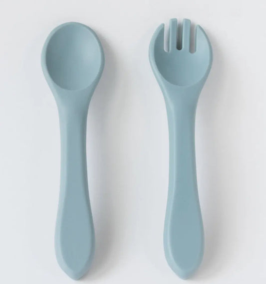 Silicone Fork & Spoon Set - multiple colors