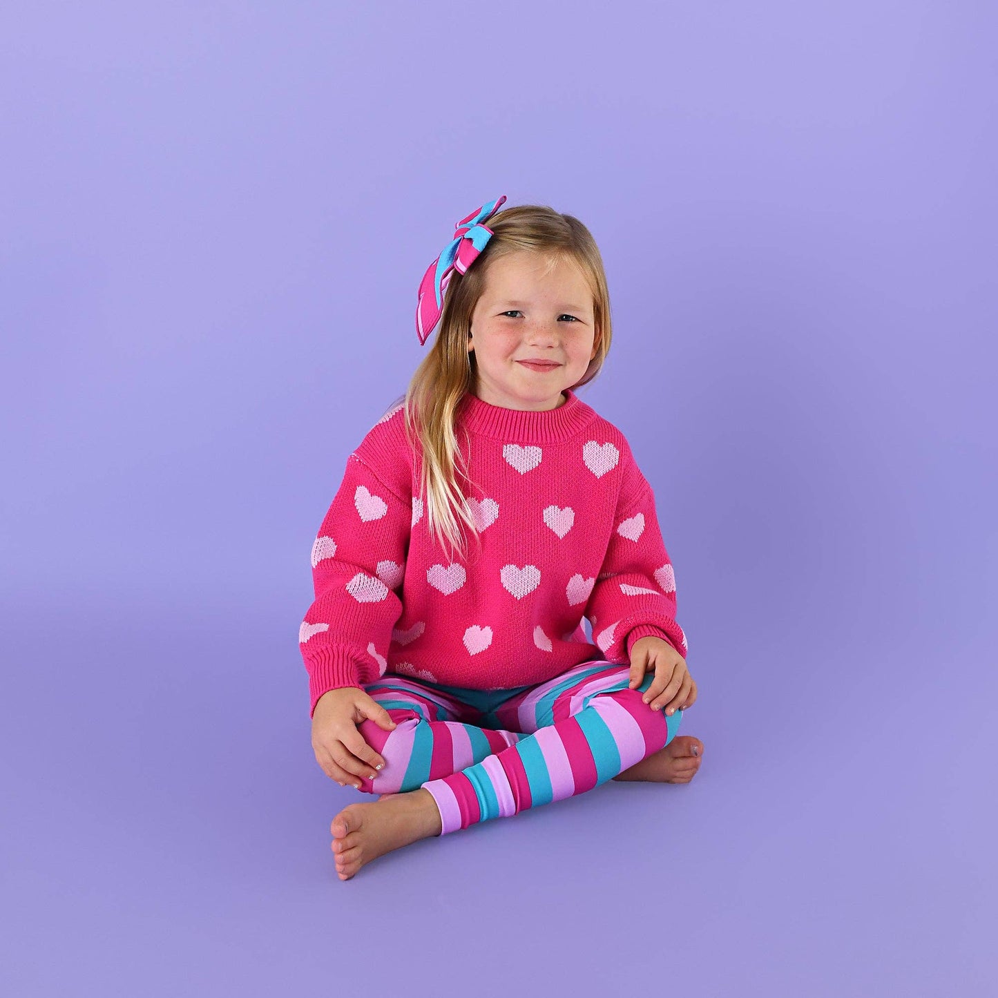 Pink Heart Sweater Light Pink