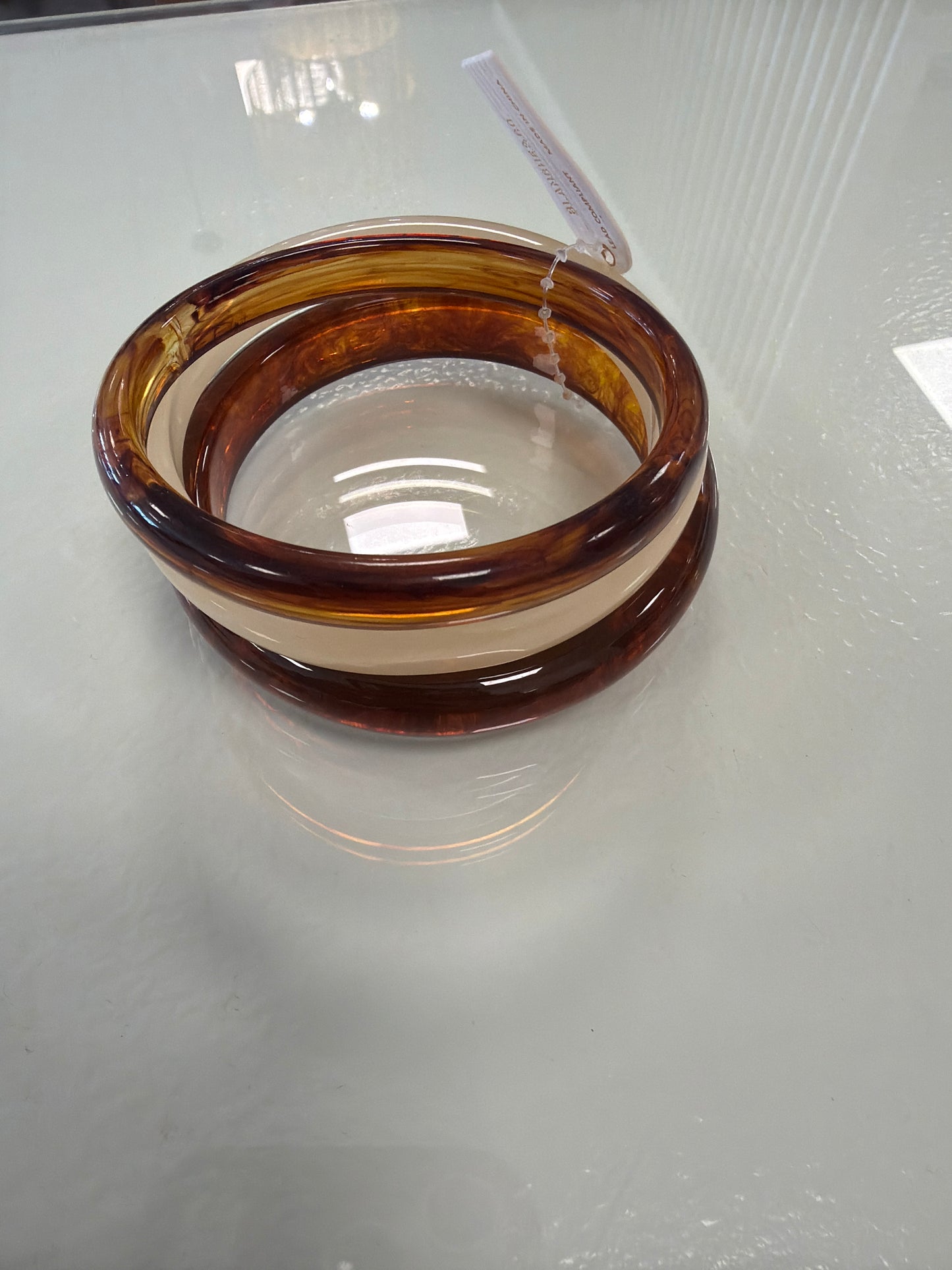 Tortoise resin bracelet set