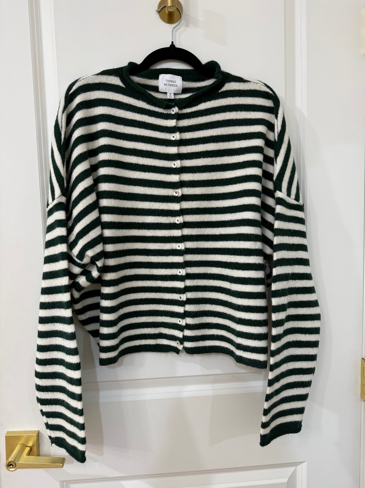 Striped button down cardi (multiple colors)