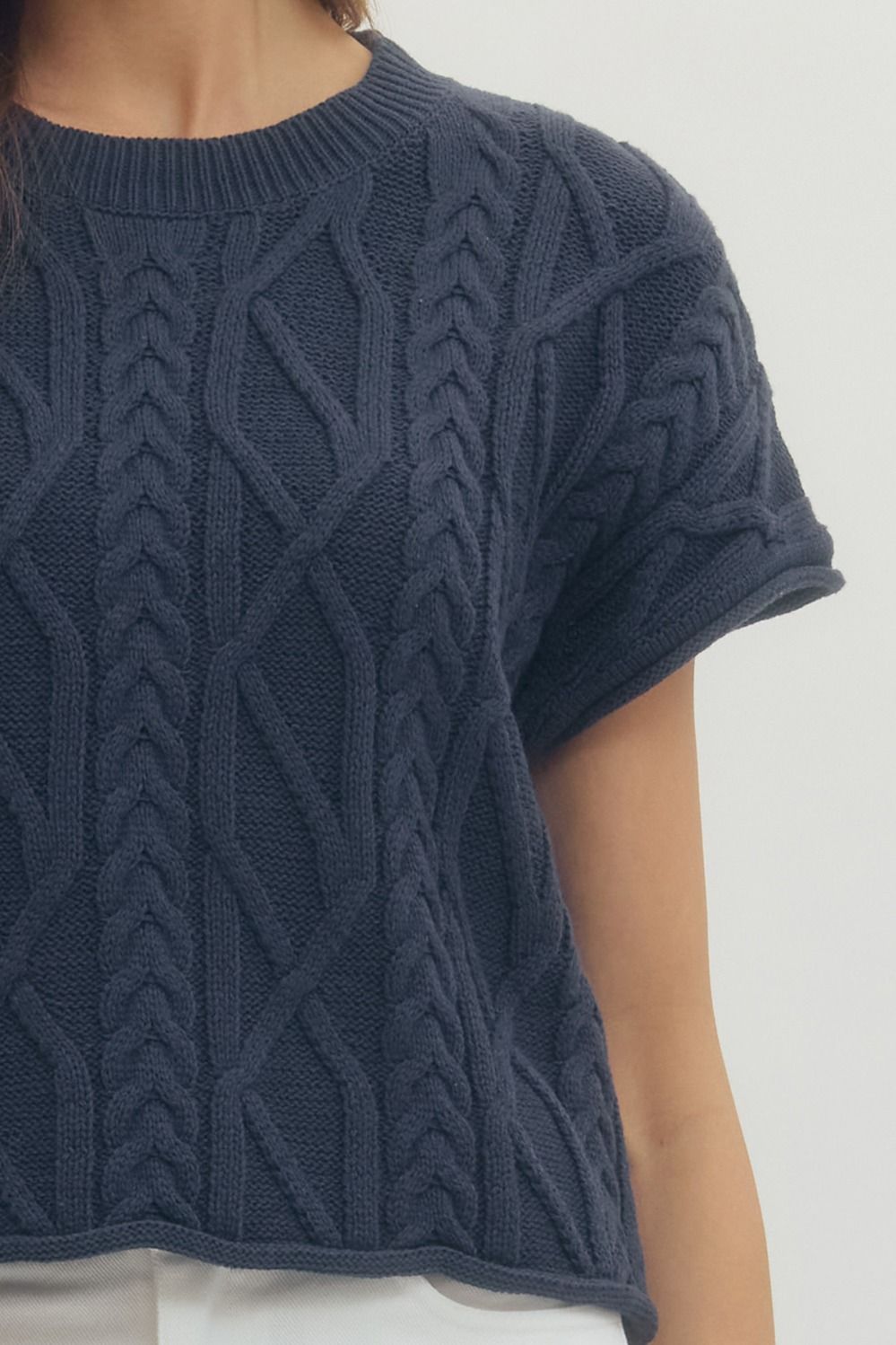 Navy Sweater Top