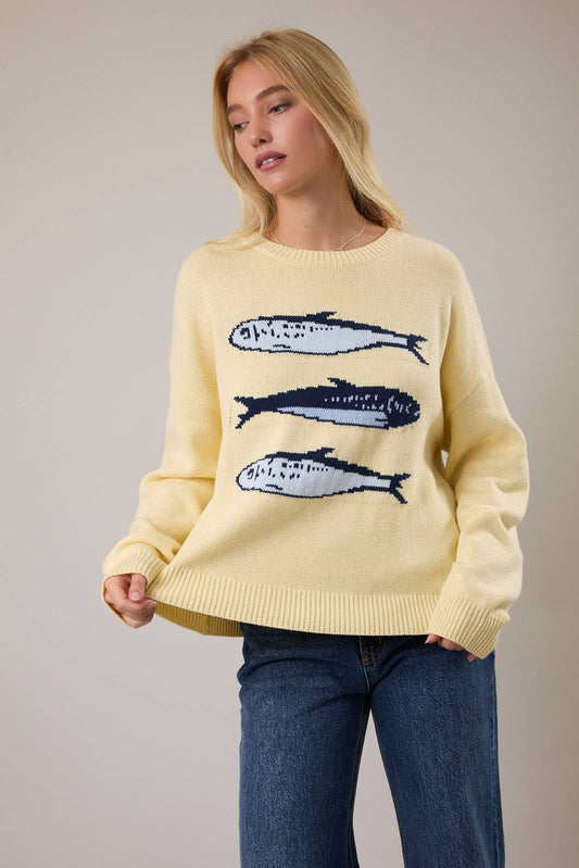 Yellow fish SWEATER