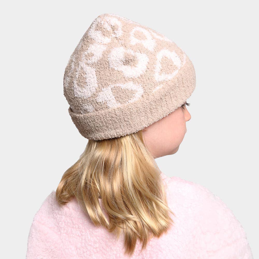 Leopard Patterned Kids Beanie Hat