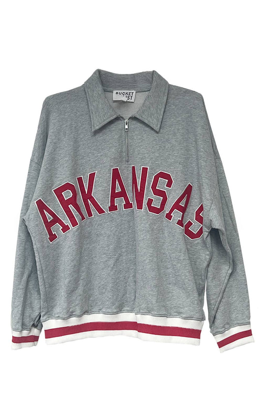 ARKANSAS Stripe Elastic Banded Details Pullover Top