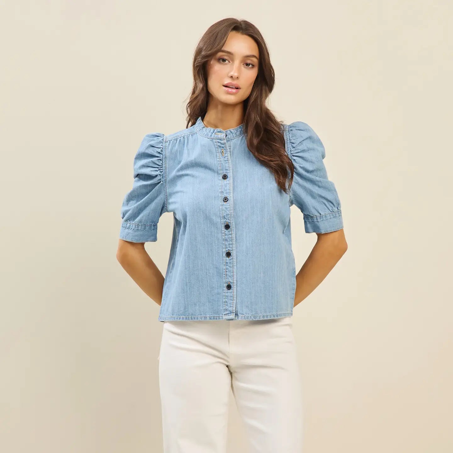Evie button down top