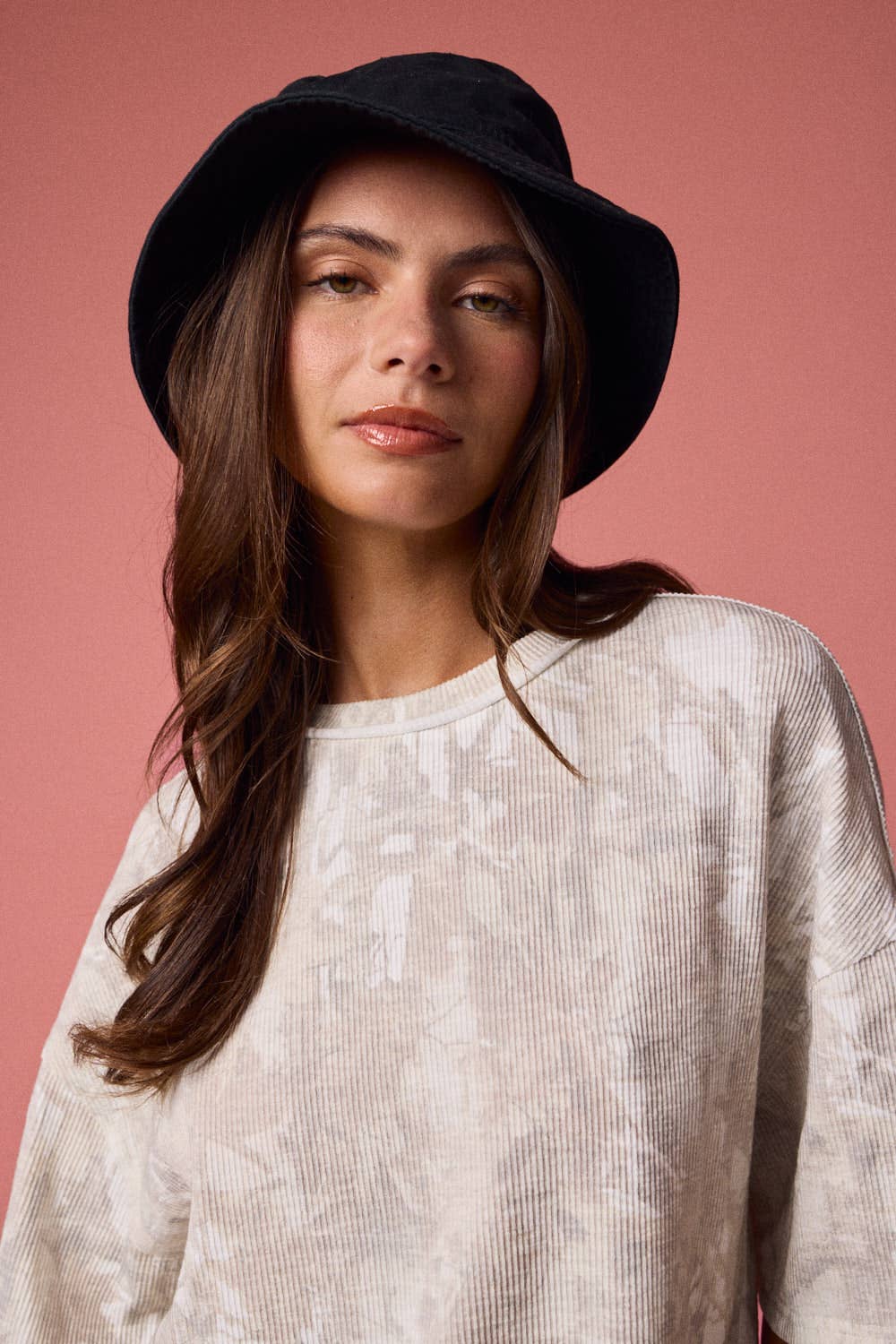 CAMO RIBBED LOOSE FIT SHIRT