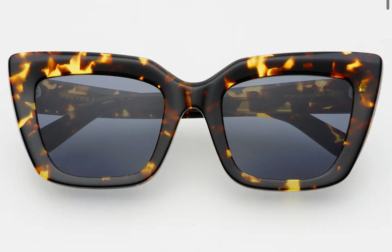 Portofino Acetate Oversized Cat Eye Sunglasses - Tort