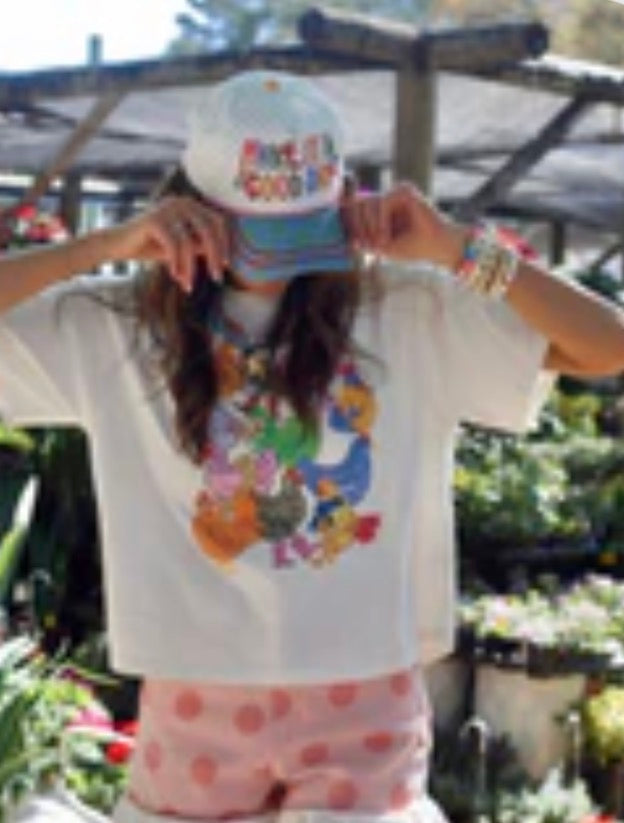 Chicken Collage Crop Tee