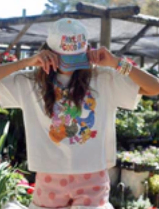 Chicken Collage Crop Tee