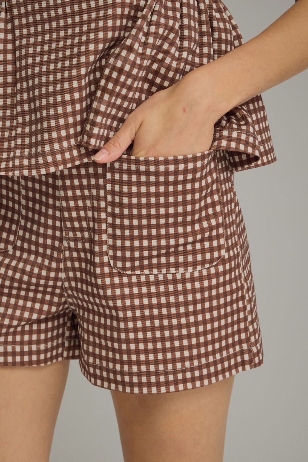 Brown checkered short