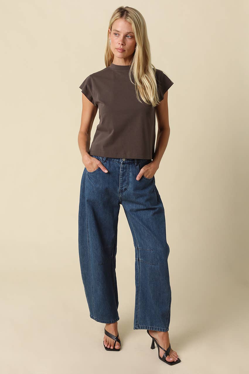 Valerie Cap Sleeve Crop Tee
