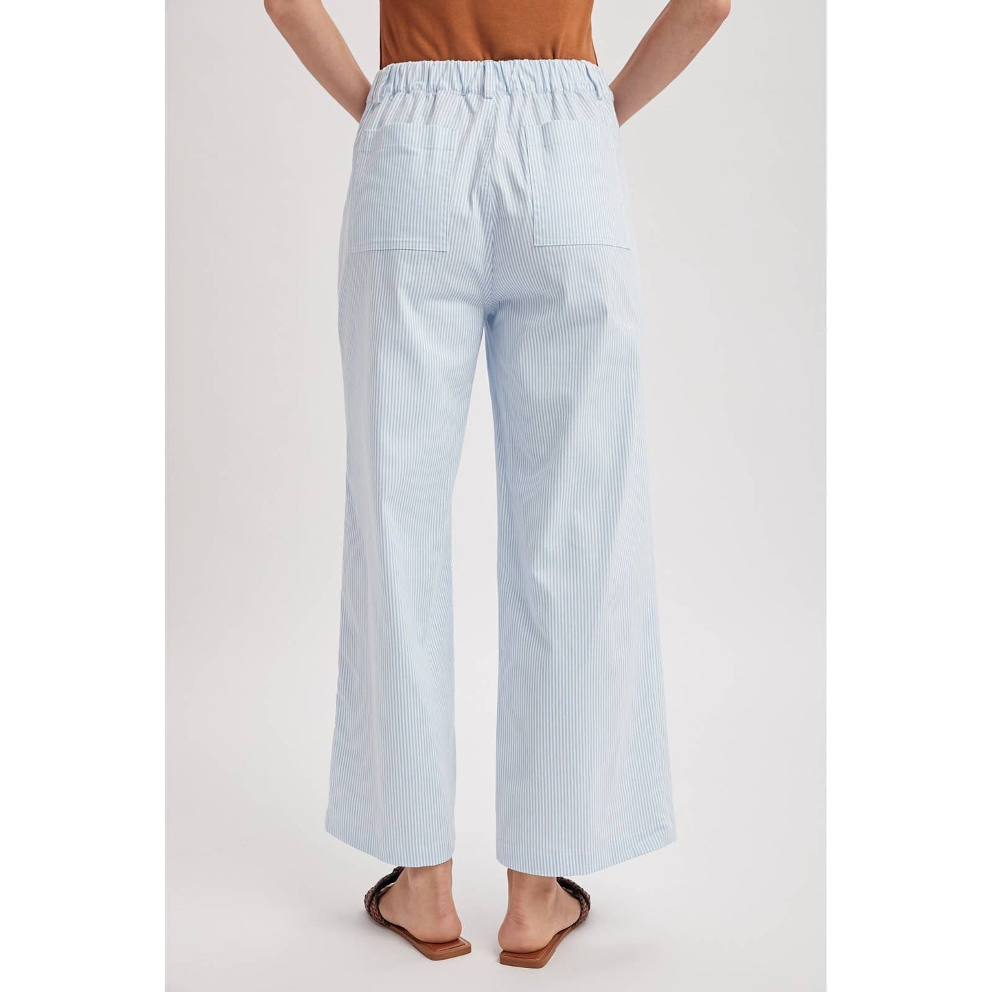 STRIPED WIDE LEG PANTS