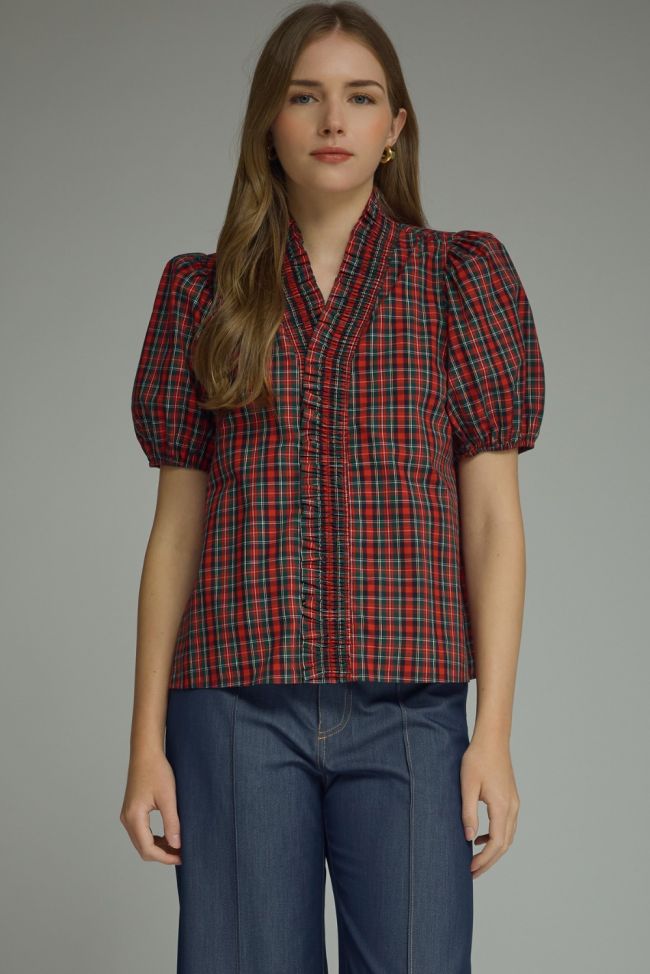 Red plaid top