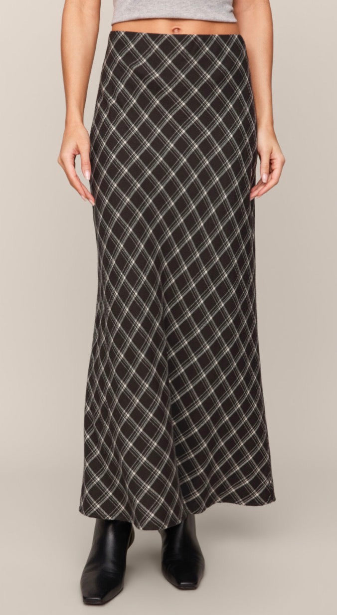 Europa plaid skirt ash black - Z Supply