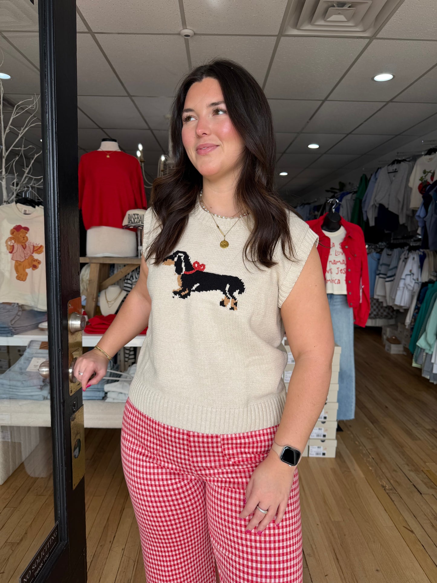 DOG SLEEVELESS SWEATER TOP