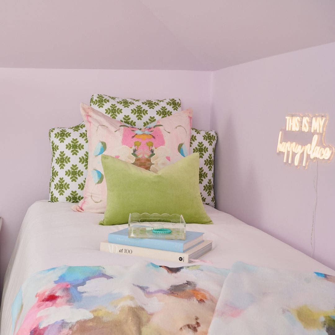 Monet’s Garden Pink Decorative Pillow