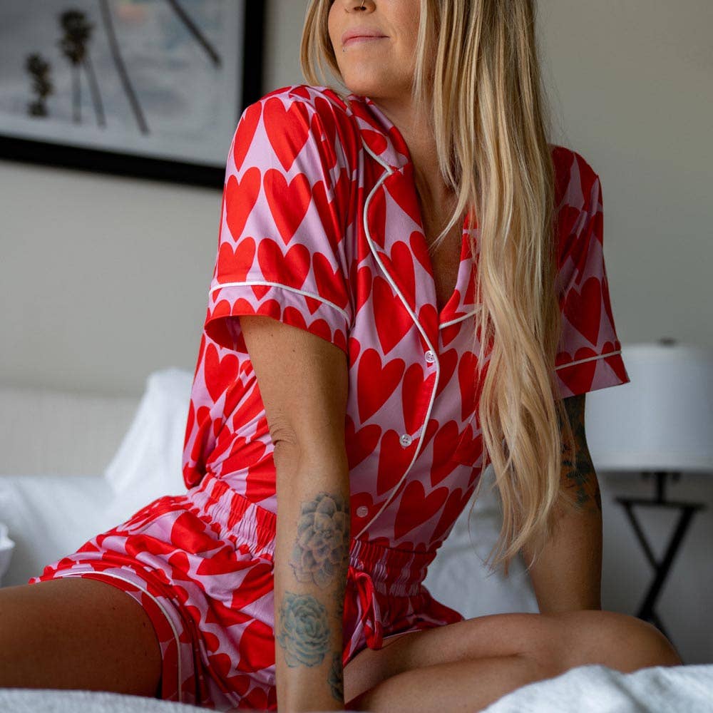 Pink and Red Hearts Valentine's Day Comfy Loungwear Set