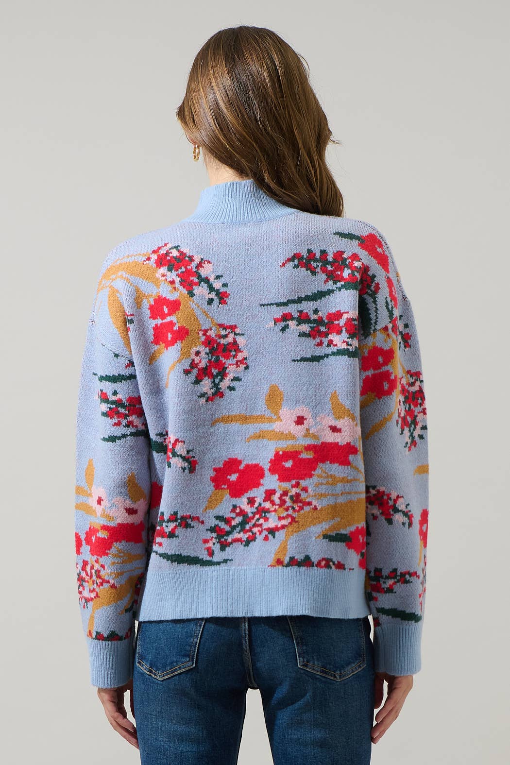 Fifi Floral Mock Neck Sweater