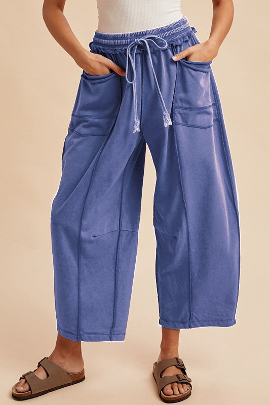 MINERAL WASHING BARREL FIT PANTS (4colors)