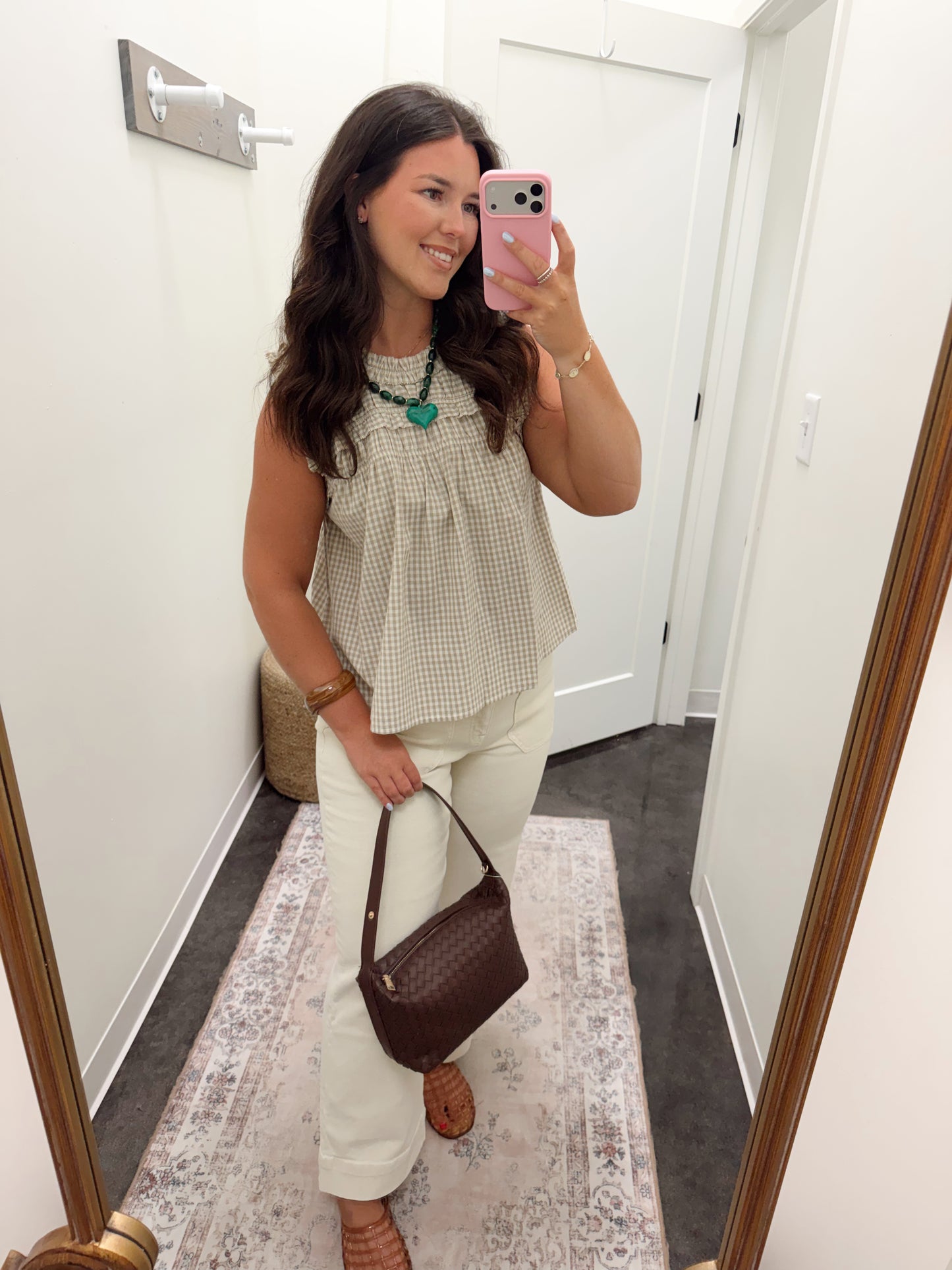 Gingham Ruffle Blouse (2 colors)