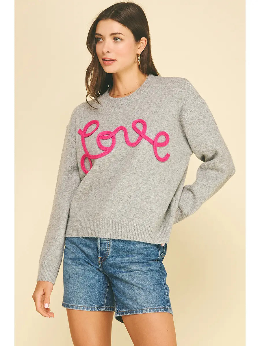 Love stitched sweater