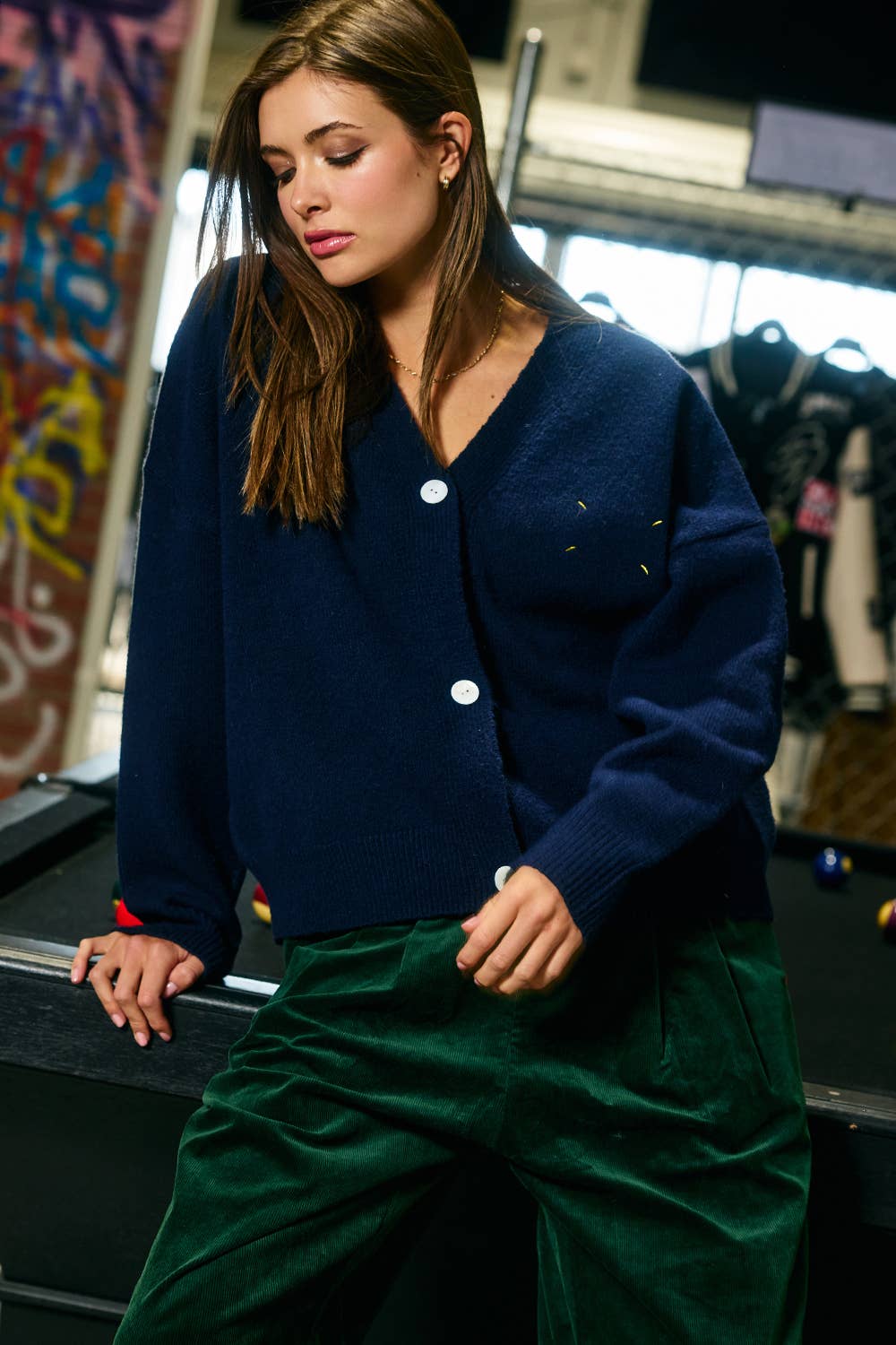 Lucky Duck V-Neck Cardigan