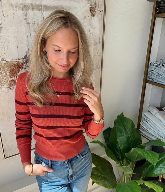 dusty orange sweater